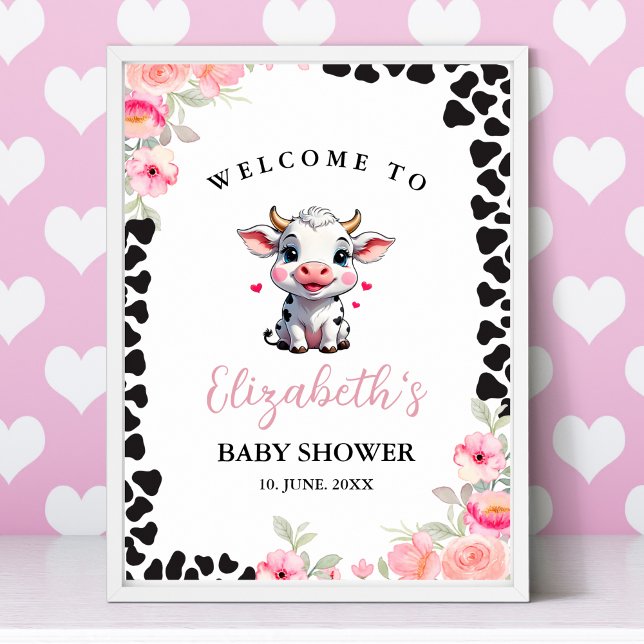 Holy Cow , Cute Cow Baby shower Girl Poster (Skapare uppladdad)