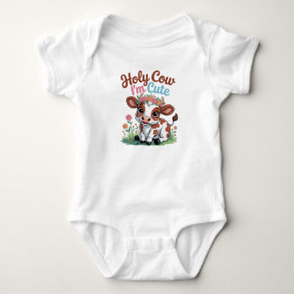 Holy Cow I'm Cute – Baby Cow Cartoon Design T Shirt