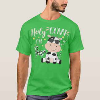 Holy Cow I'm Four Cow Farm Theme Birthday 4 Years T Shirt