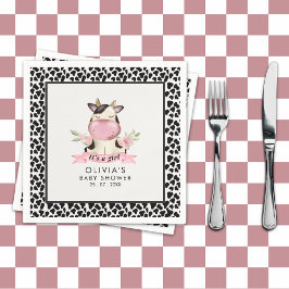 Holy Cow It's a Girl Cute Cow Baby shower Pappersservett