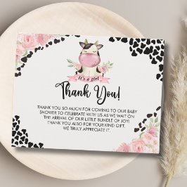 Holy Cow It's a Girl Cute Cow Baby shower Tack Kort