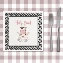 Holy Cow It's a Girl Cute Cow Birthday