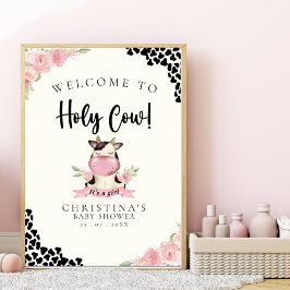 Holy Cow It's a Girl Cute Cow  Poster