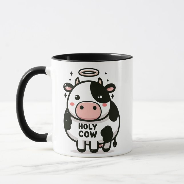  Holy Cow Zen Mug – Cute Moo with Halo Mugg (Vänster)