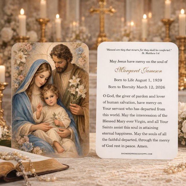 Holy Family Catholic Funeral Memorial Holy Card - Visitkort (Skapare uppladdad)