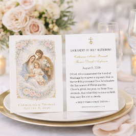 Holy Family Catholic Wedding Prayer Cards Visitkort