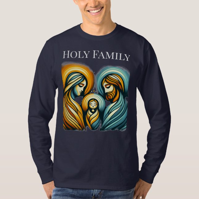 Holy Family Long Sleeve Shirt | Christmas Theme T Shirt (Framsida)