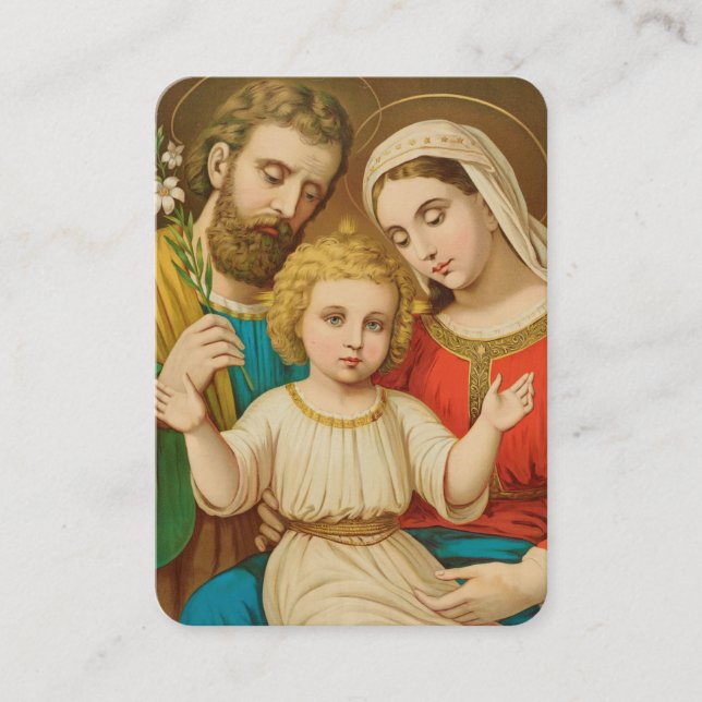 Holy Family Prayer Card with Family Blessing Placeringskort (Framsida)