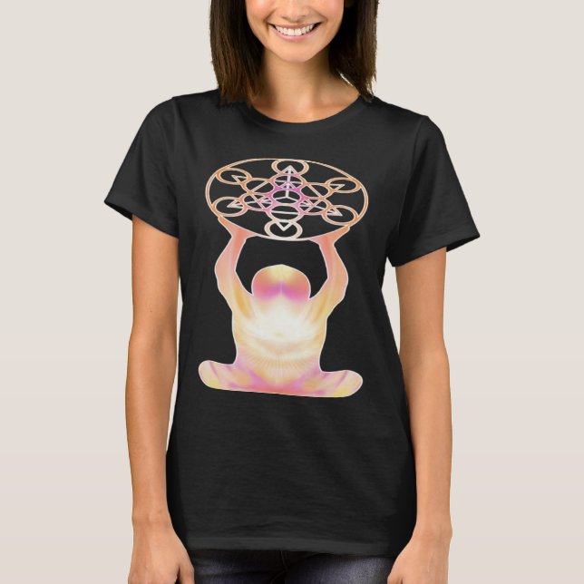 Holy Geometry Mandala Meditation & Yoga T Shirt (Framsida)