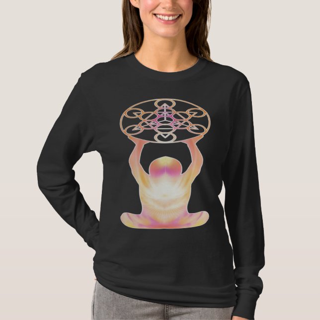 Holy Geometry Mandala Meditation & Yoga T Shirt (Framsida)