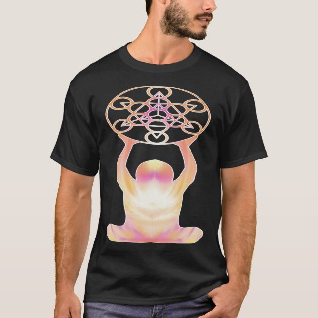Holy Geometry Mandala Meditation & Yoga T Shirt (Framsida)