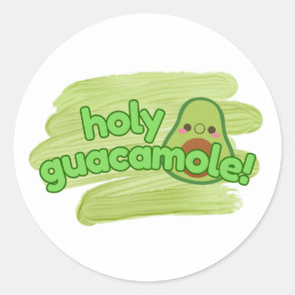 "Holy Guacamole" Avocado Sticker Cute Runt Klistermärke