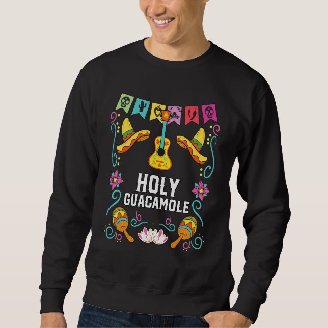 Holy Guacamole Avokado Vegetarisk Guac-dipp Lång Ärmad Tröja (Framsida)