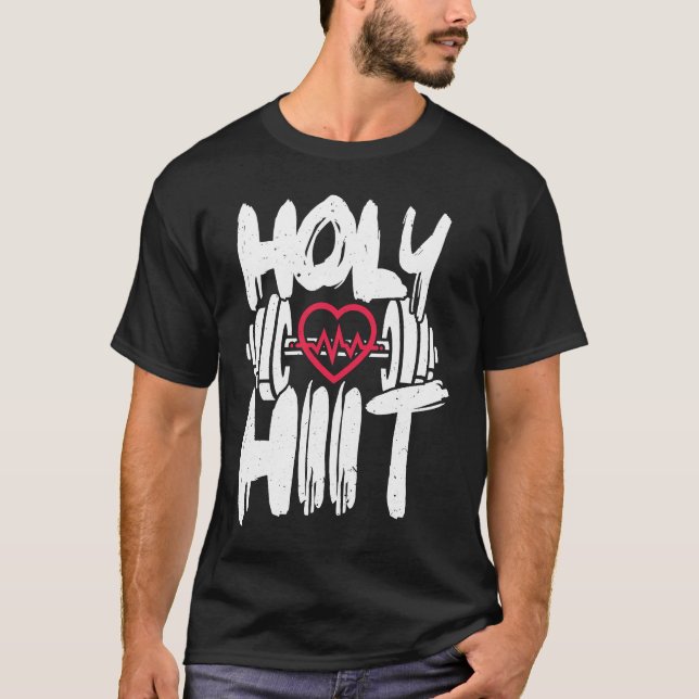Holy HIIT Heart Gym Fitness Studio T Shirt (Framsida)