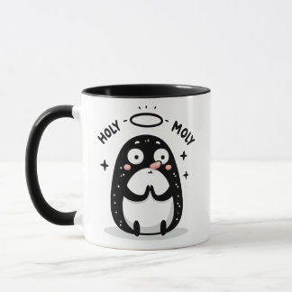 Holy Moly Cute Praying Mole Mug – Funny Animal Pun Mugg