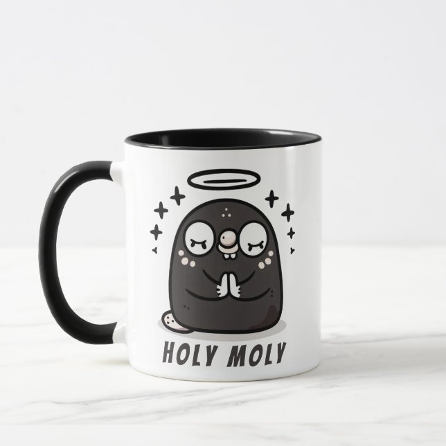 Holy Moly Cute Praying Mole Mug – Sparkly Animal  Mugg (Vänster)