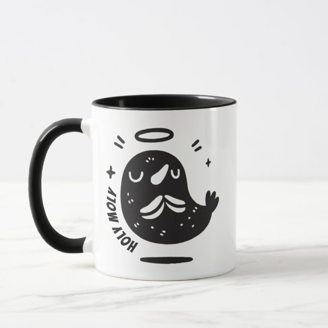Holy Moly Mustache Mole Mug – Funny Floating  Mugg (Vänster)