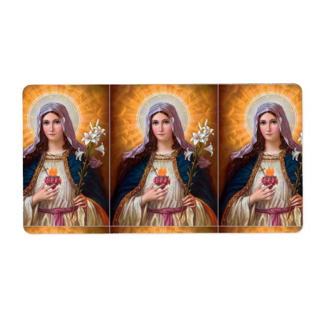 Holy Mother Mary Immaculate heart,St Mary,Catholic Fraktsedel (Framsidan)