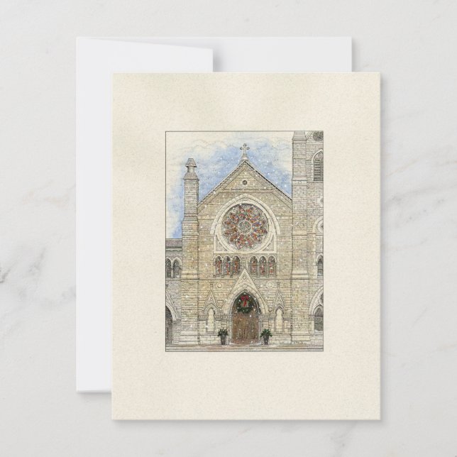 Holy Name Cathedral Christmas Save the Date Card Meddelande (Framsida)
