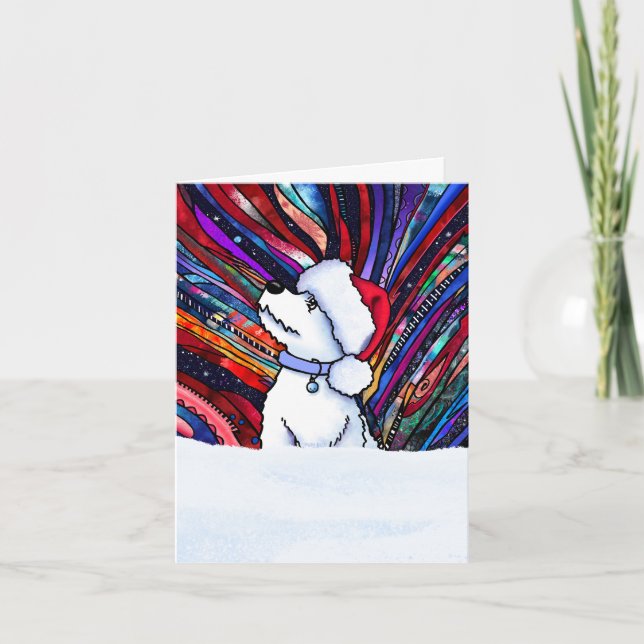 Holy Night Christmas Westie Pup Kort (Framsida)