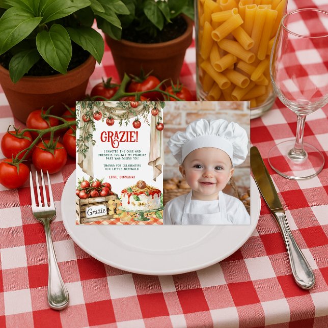 Holy Ravioli Thank You | Little Meatball Birthday Tack Kort (Skapare uppladdad)
