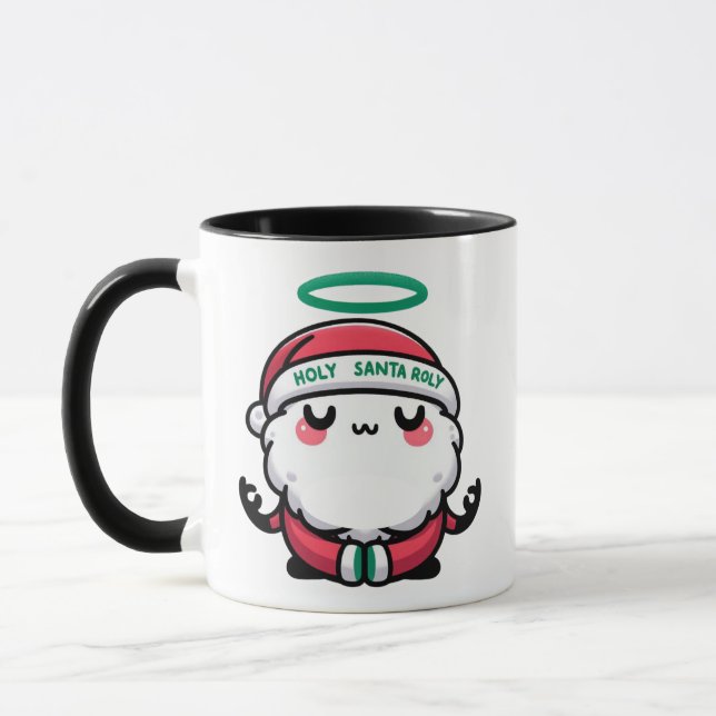 Holy Santa Roly Mug – Cute Meditating Santa Claus  Mugg (Vänster)