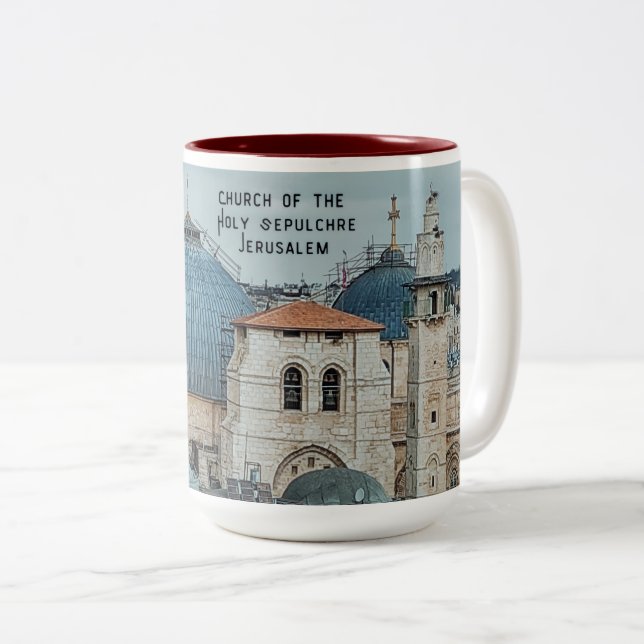 Holy Sepulchre Christian-theme faith-inspired Två-Tonad Mugg (Framsida höger)