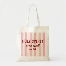 Holy Spirit Bön Citat Rosa Rand Bokstäver Tygkasse
