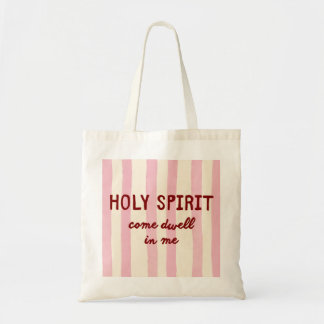 Holy Spirit Bön Citat Rosa Rand Bokstäver Tygkasse