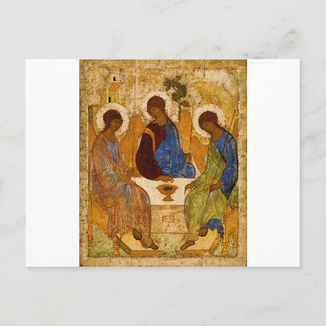 Holy Trinity Icon Rublev Byzantine Catholic Gift Vykort (Framsida)