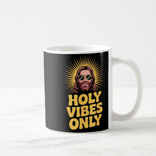 Holy Vibes Only Funny Jesus Religious Christian Fa Kaffemugg (Höger)