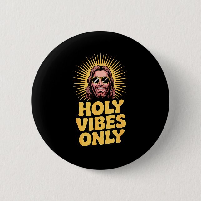 Holy Vibes Only Funny Jesus Religious Christian Fa Knapp (Framsida)