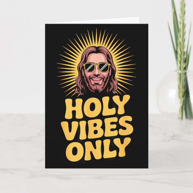 Holy Vibes Only Funny Jesus Religious Christian Fa Kort (Framsida)