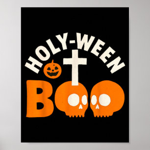 Holy-ween Boo Kristet Halloween Kors Och Dödskalle Poster