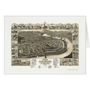 Holyoke panorama- karta för MORSOR - 1881 Hälsningskort