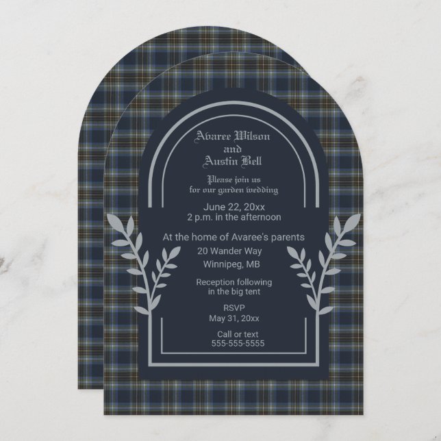 Holyrood Original Tartan Wedding bjudande Inbjudningar (Fram/baksida)