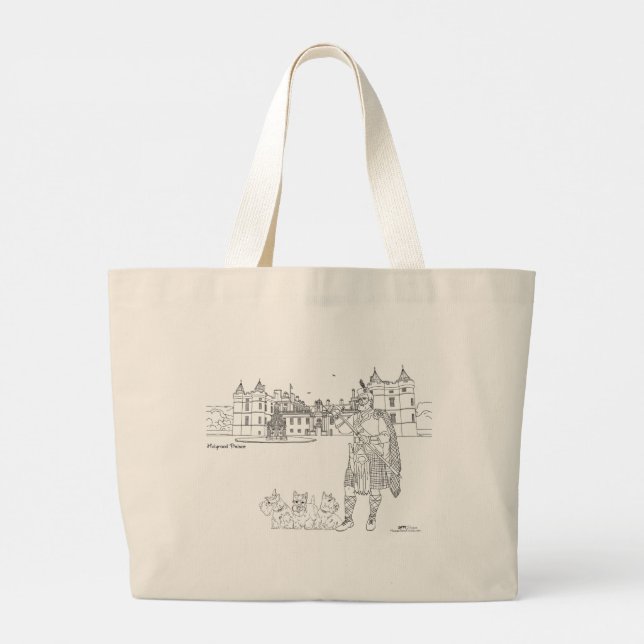 Holyrood Palace Scotland Tote Bag Jumbo Tygkasse (Baksida)