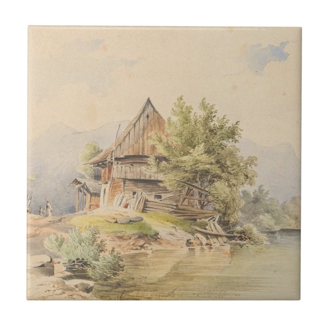 Holzhütte am See - Carl Lafite Kakelplatta (Framsidan)