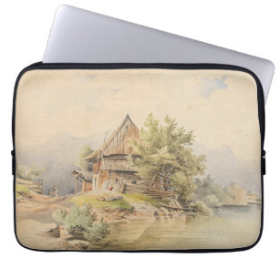 Holzhütte am See - Carl Lafite Laptop Fodral