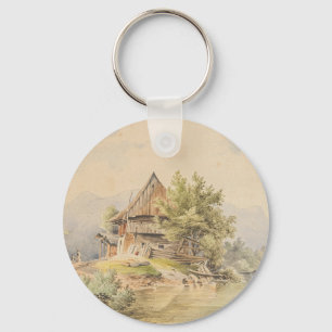 Holzhütte am See - Carl Lafite Nyckelring