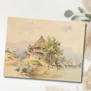 Holzhütte am See - Carl Lafite Vykort