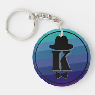 Homan hat bow blue ombre namn initial monogram
