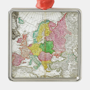 Homann arvingeHaas karta 1743 av Europa Geographi Julgransprydnad Metall