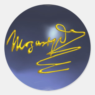 HOMAT TO MOZART, blue topaz Runt Klistermärke