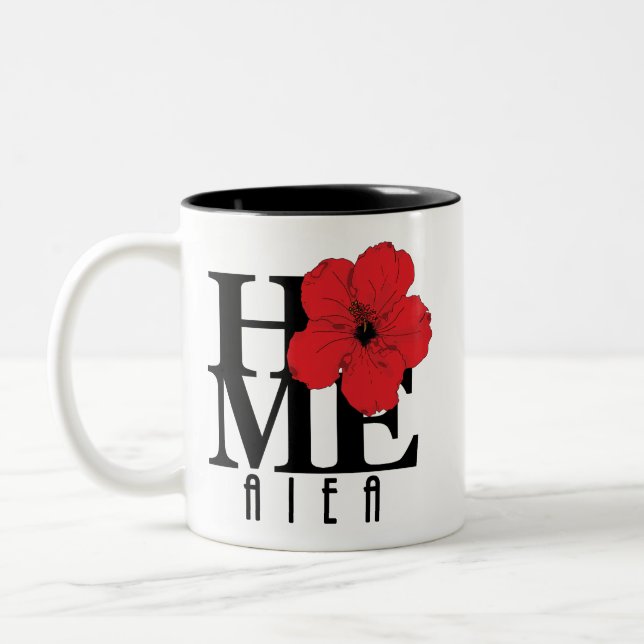 HOME Aiea Red Hibiscus Två-Tonad Mugg (Vänster)