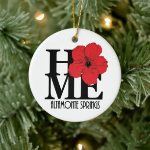 HOME Altamonte Vår Red Hibiscus Julgransprydnad Keramik