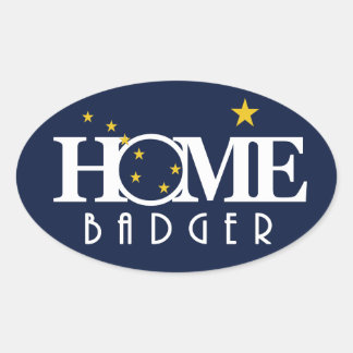 HOME Badger Alaska Ovalt Klistermärke