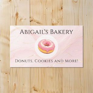 Home Bakery Donut Rosa Frosting Baking Visitkort