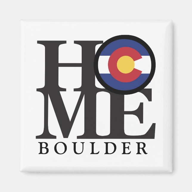 HOME Boulder Colorado 4 x 4 tum Magnet (Framsidan)