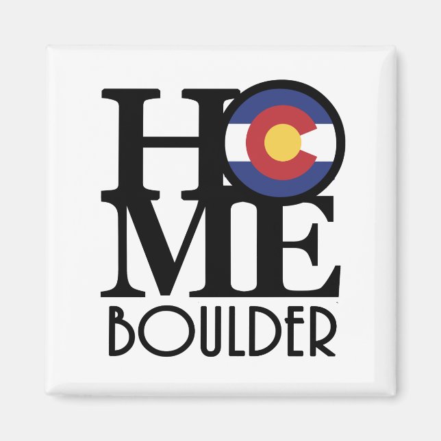 HOME Boulder Colorado Stone Magnet (Framsidan)